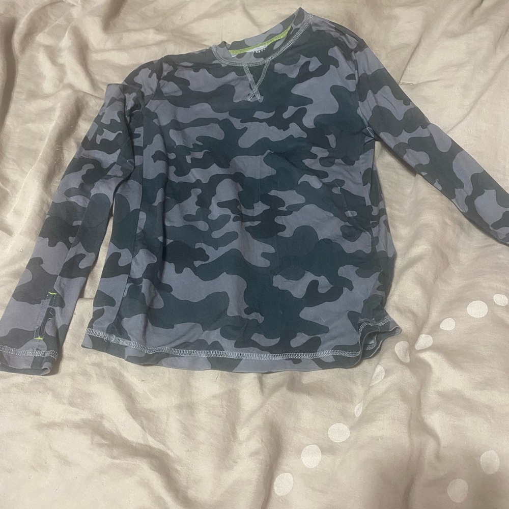 Camo Long Sleeve Tee for Kids -‎ Blue Gray